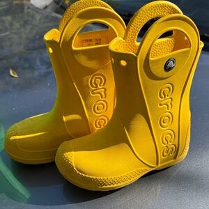 CROCS Kids Bright Yellow Rain Boots